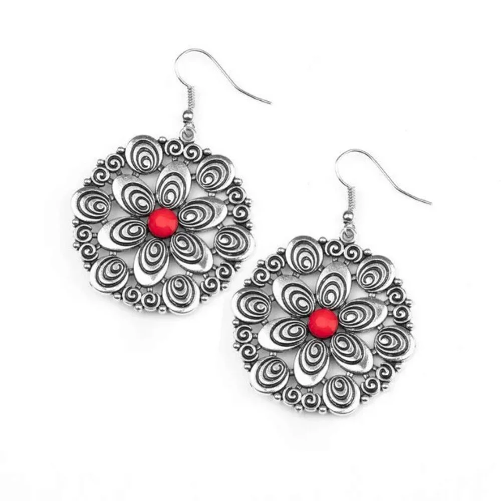 Paparazzi Jewelry Accessories - Grove Groove - Red Earrings - Vintage